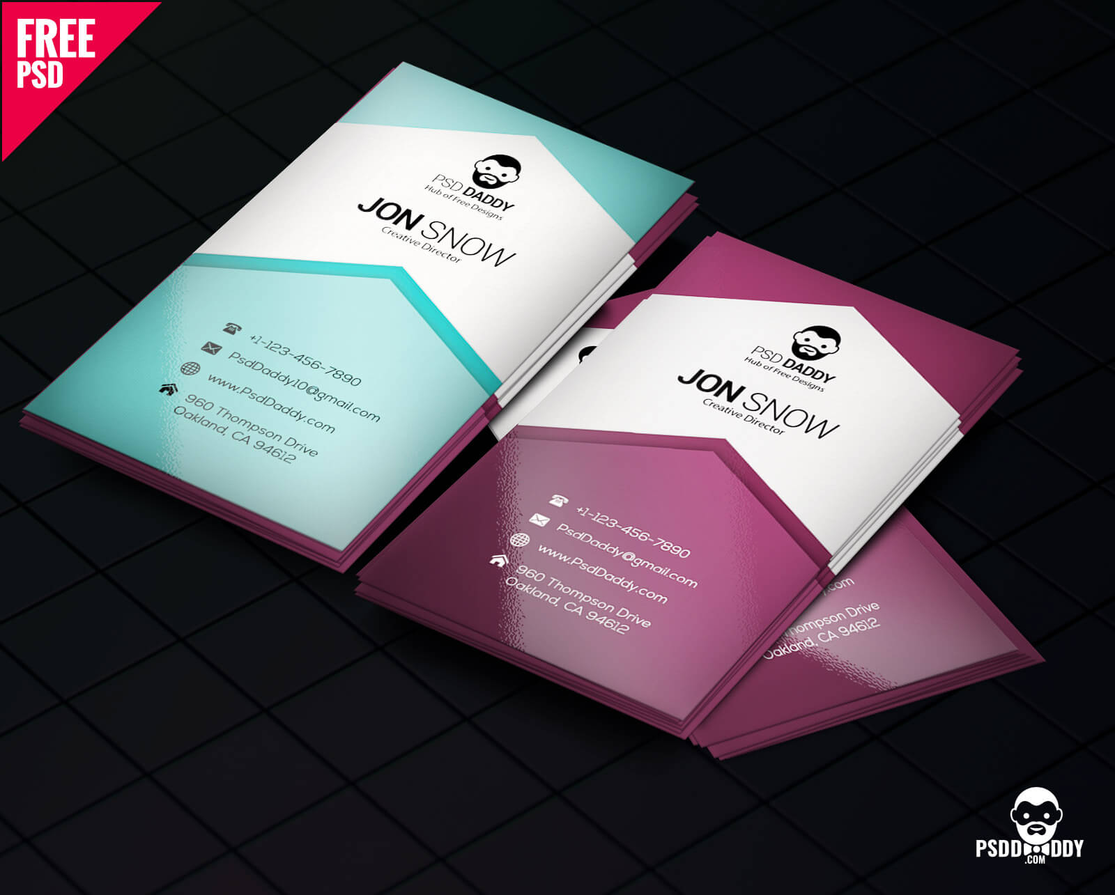 Download]Creative Business Card Psd Free | Psddaddy Pertaining To Name Card Photoshop Template