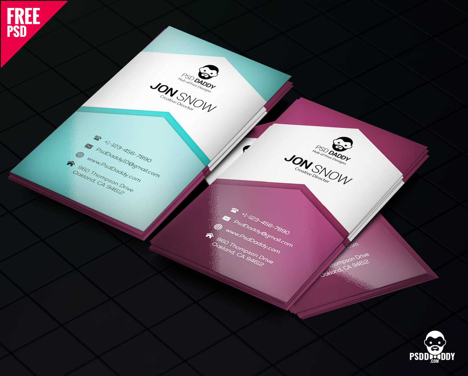 Download]Creative Business Card Psd Free | Psddaddy Pertaining To Visiting Card Template Psd Free Download