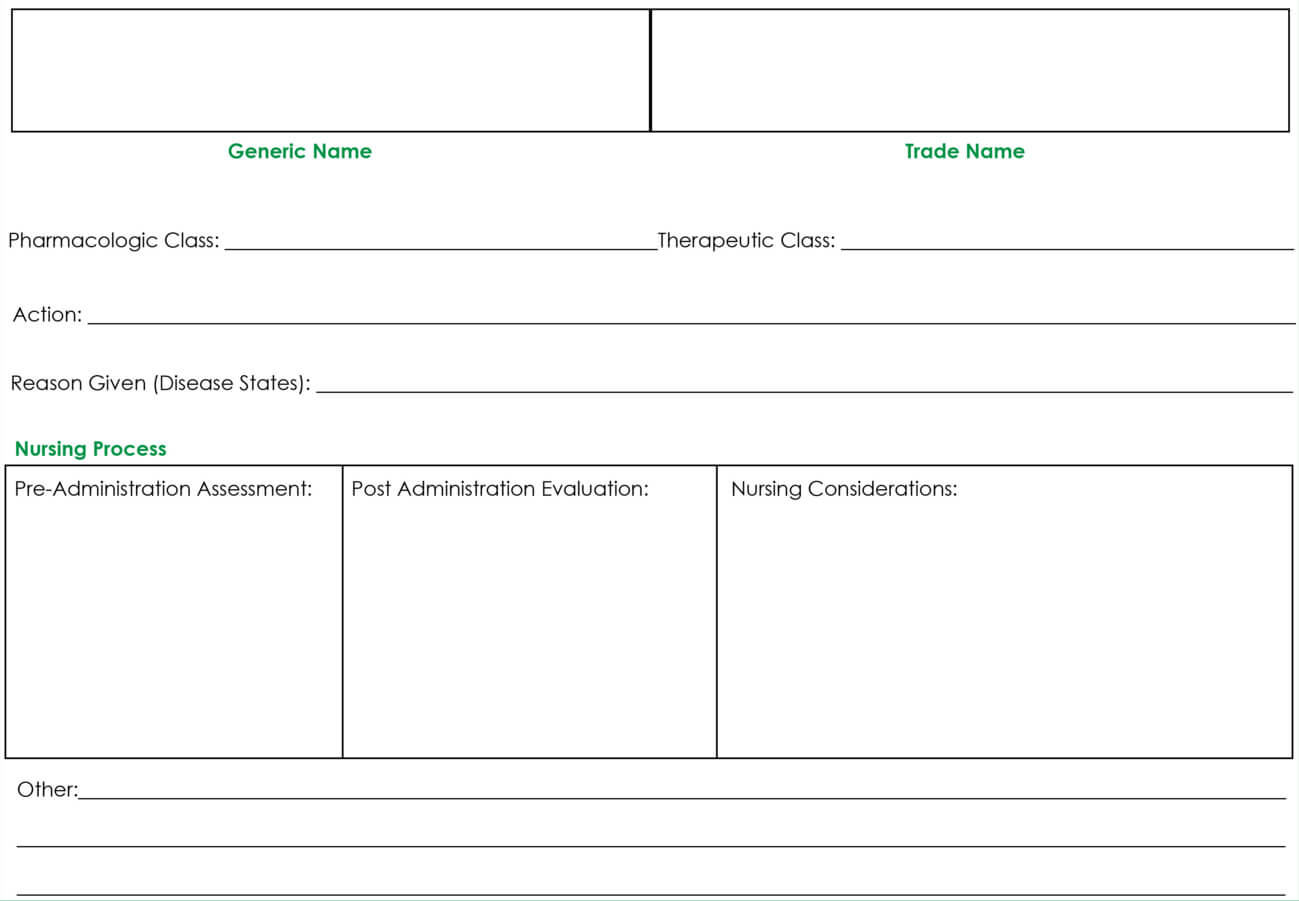 Drug Card Template | Nursing | Pharmacology Nursing, Nursing regarding Pharmacology Drug Card Template