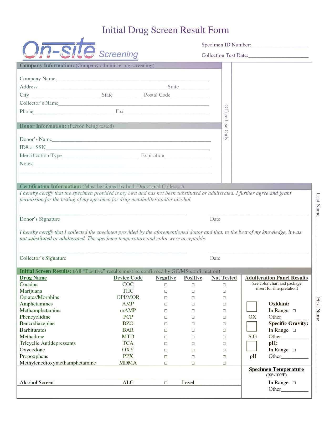 Drug Test Report Template | Drug Test Report Template | Drug With Weekly Test Report Template