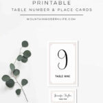 Dusty Rose Diy Table Numbers And Place Cards Regarding Table Number Cards Template
