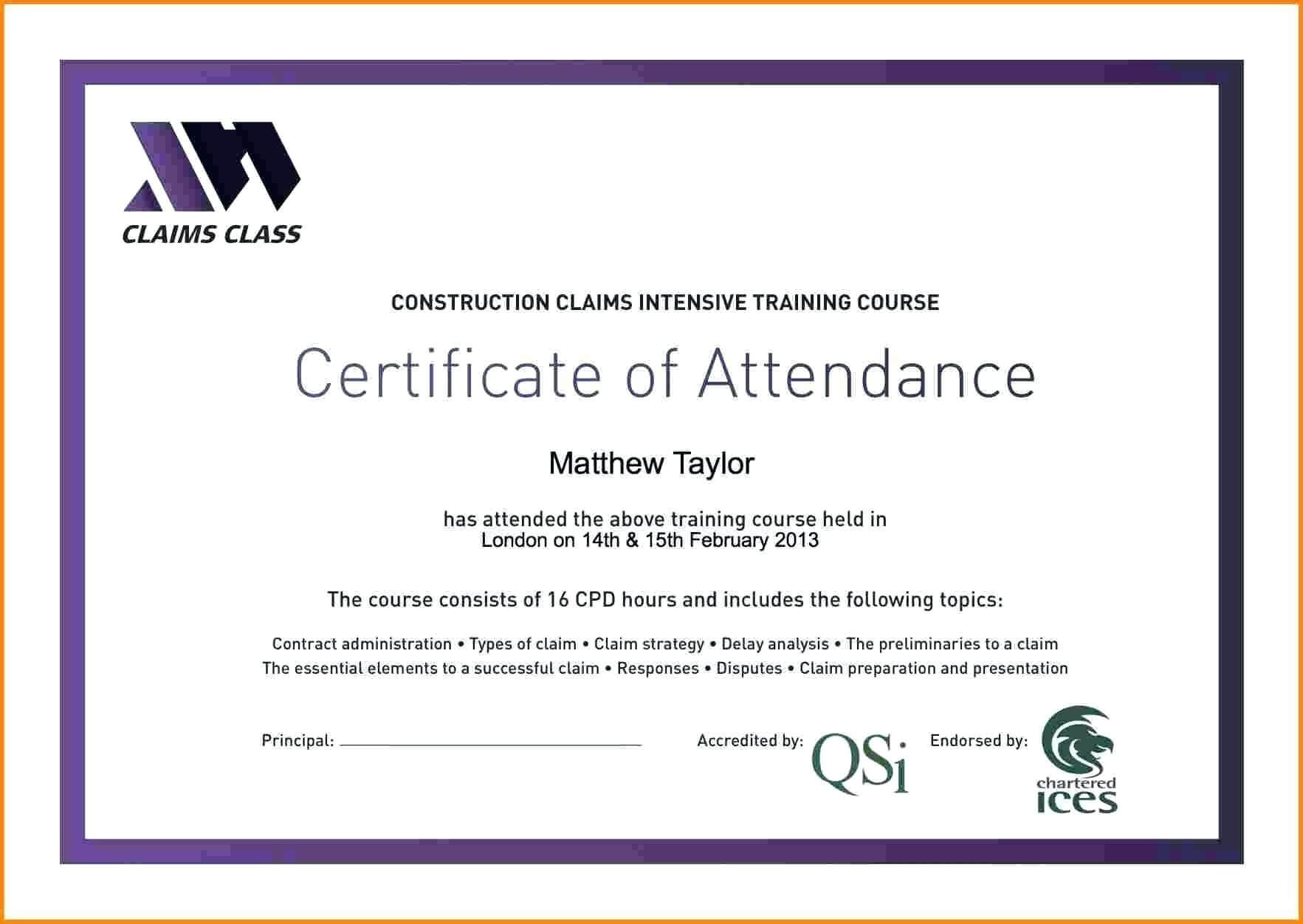 ✓ Template For Training Certificate Of Attendance Sample For Certificate Of Attendance Conference Template