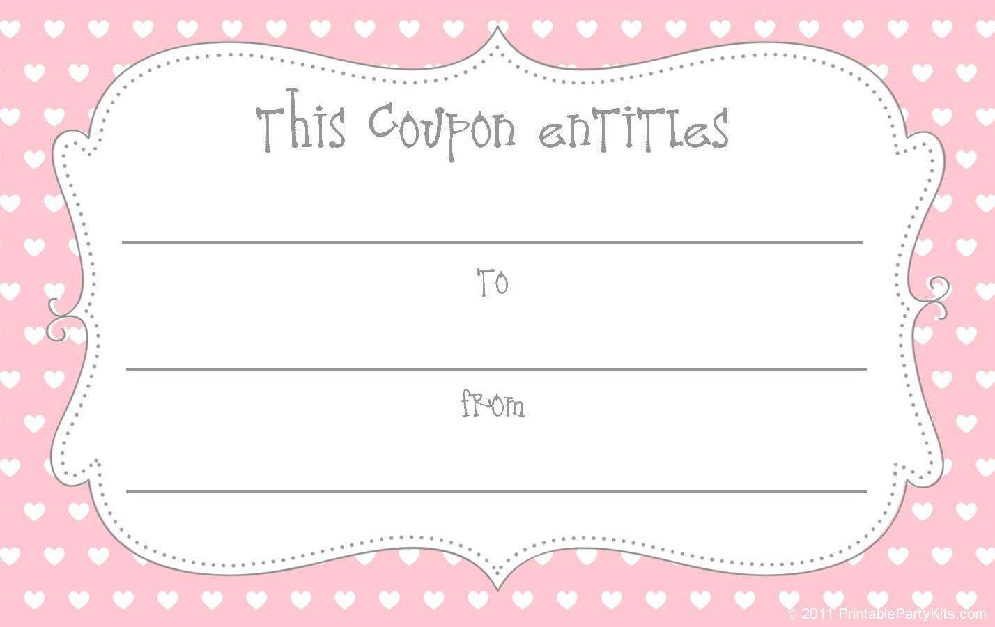 Early Play Templates: Free Gift Coupon Templates To Print With Fillable Gift Certificate Template Free