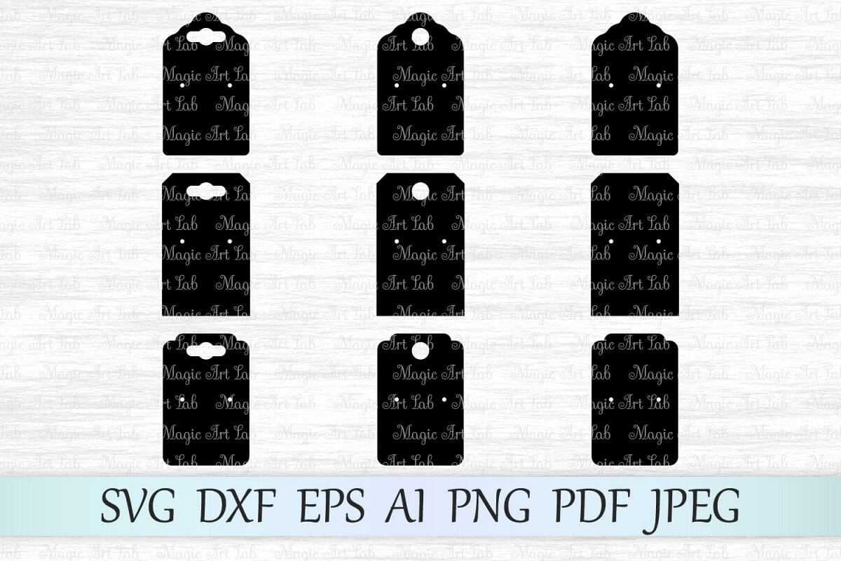 Earring Cards Svg, Earring Display Cards Svg Template, Diy For Free Svg Card Templates