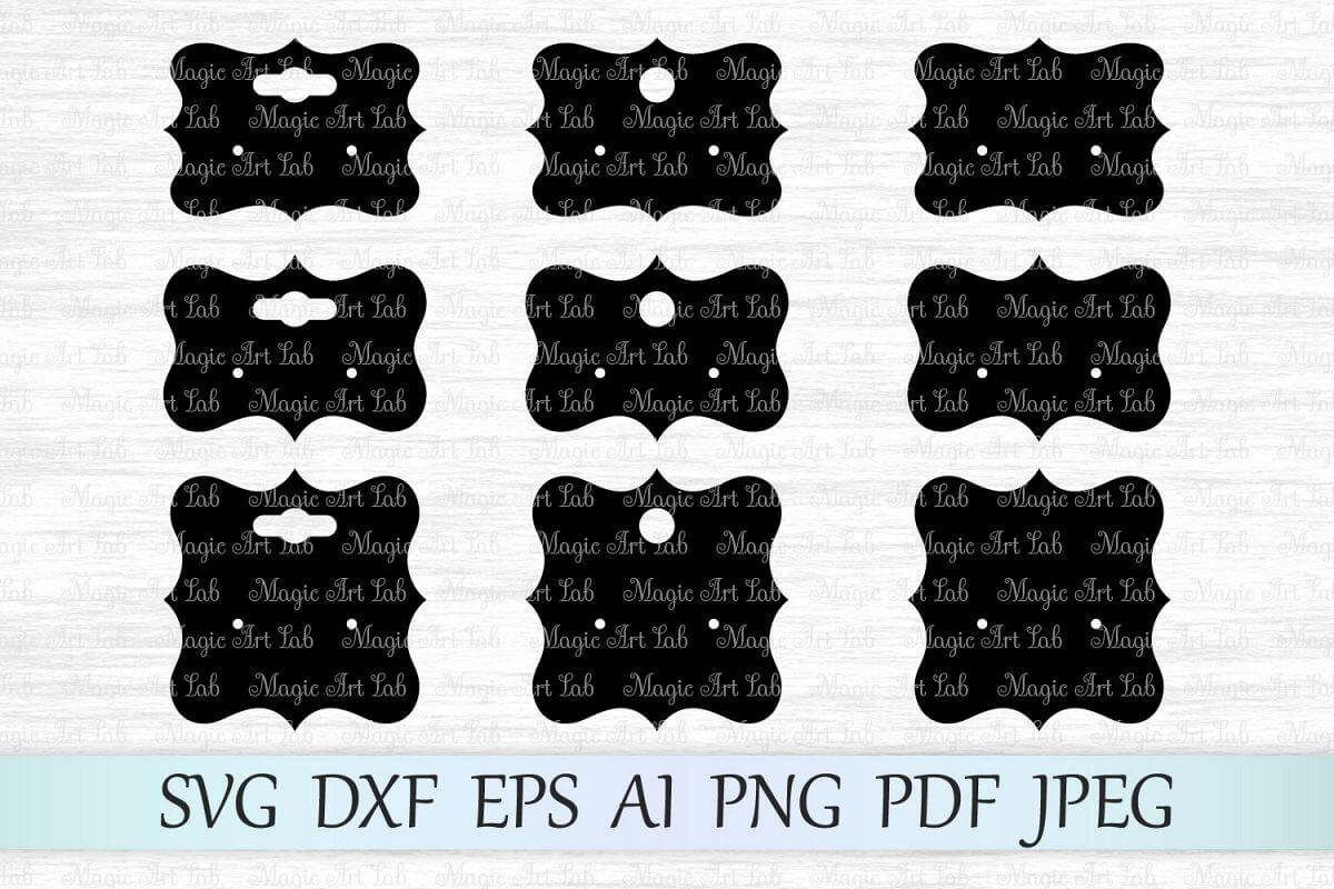 Earring Cards Svg, Earring Display Cards Svg Template, Diy Throughout Free Svg Card Templates