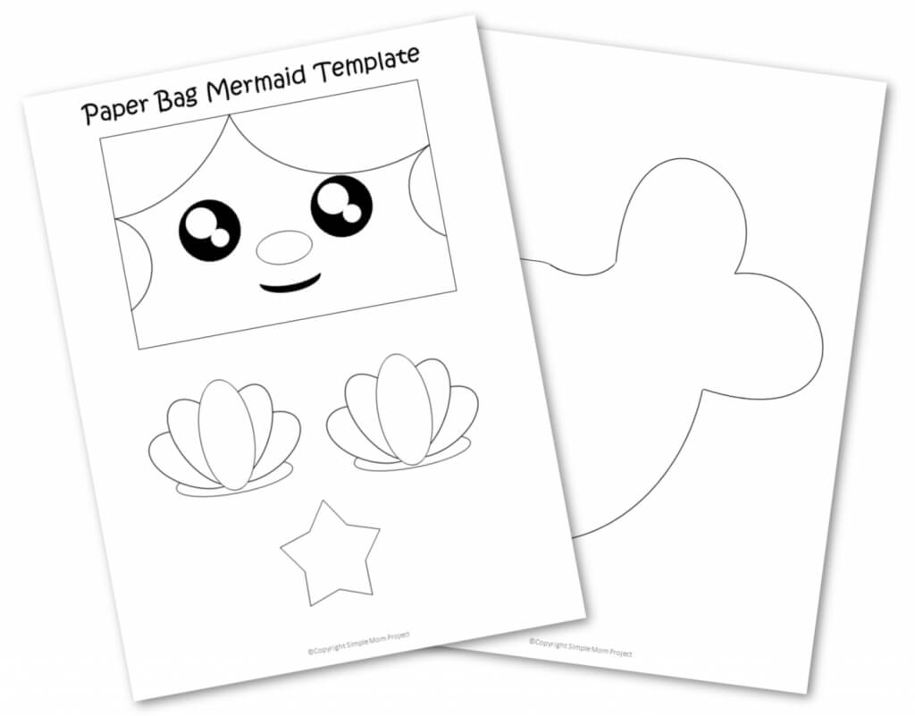 Easy Diy Paper Bag Mermaid Puppet & Free Template Regarding Paper Bag Book Report Template