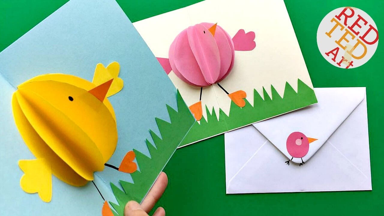 Easy Pop Up Chick Card – 3D Easter Card Diy – Cute & Easy In Easter Card Template Ks2