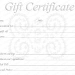 Editable And Printable Silver Swirls Gift Certificate Template Throughout Black And White Gift Certificate Template Free