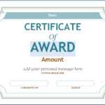 Editable Award Certificate Template In Word #1476 Inside Blank Award Certificate Templates Word