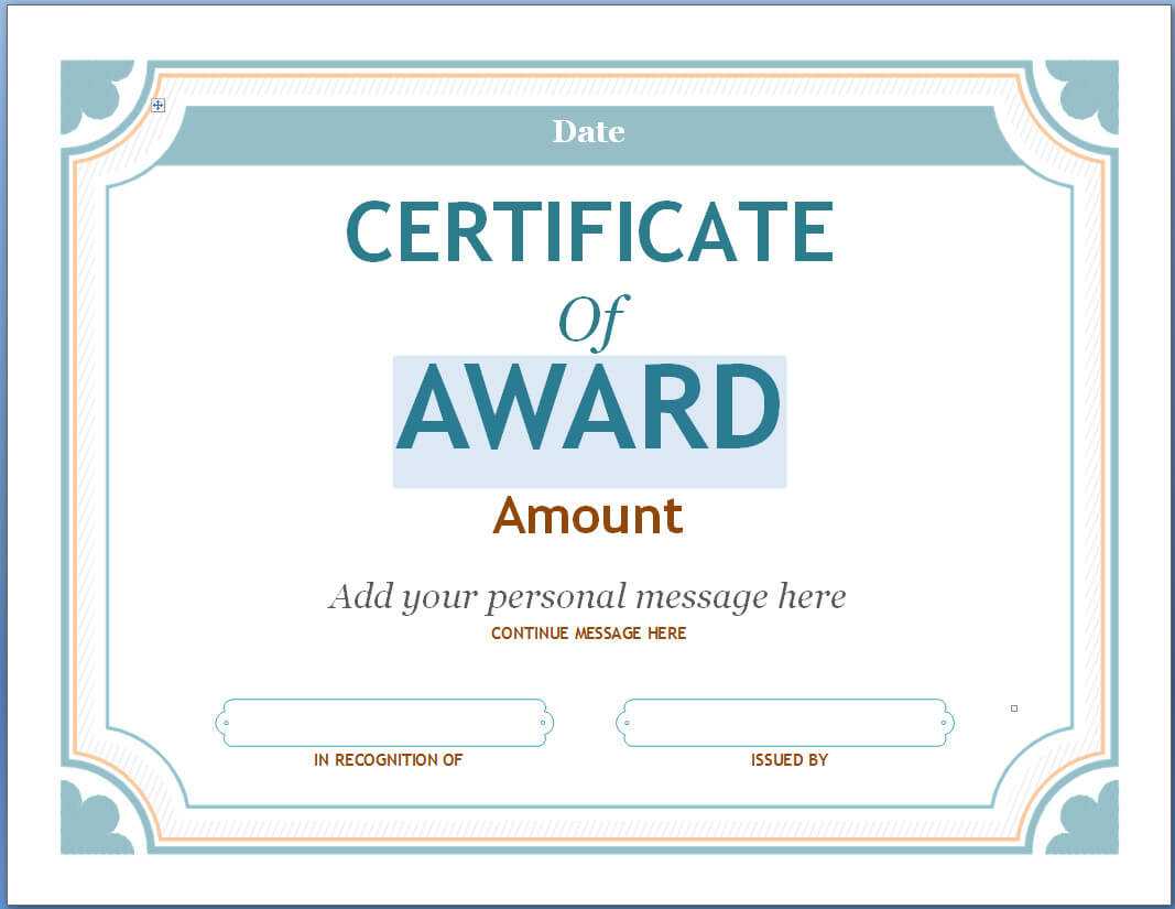 Editable Award Certificate Template In Word #1476 Intended For Academic Award Certificate Template