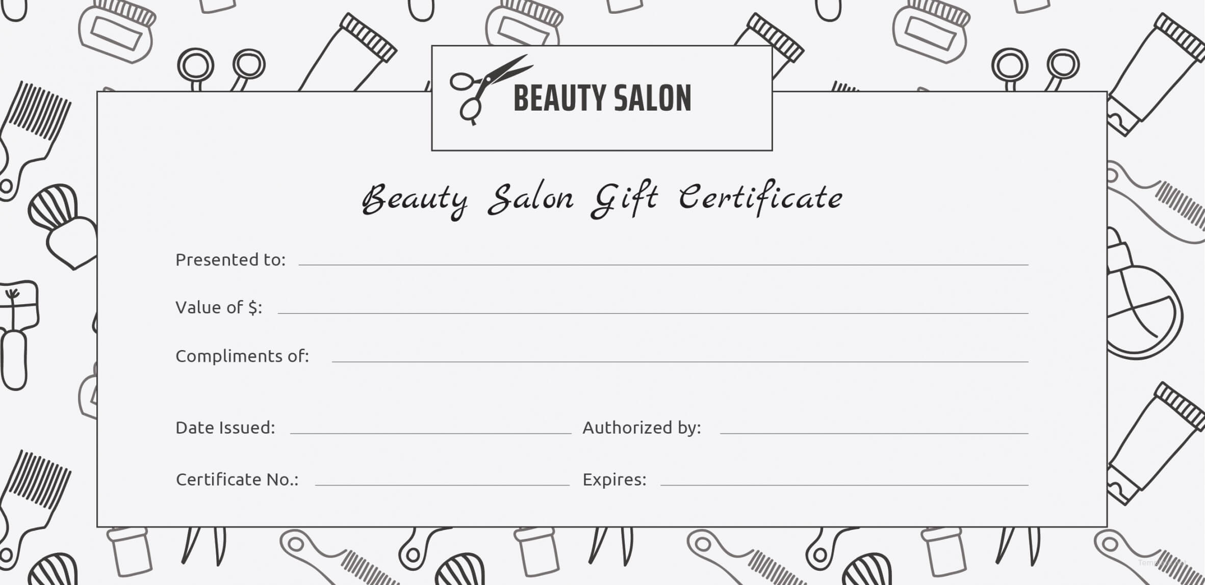 Editable Beauty Salon Gift Certificate Template Free Throughout Salon Gift Certificate Template
