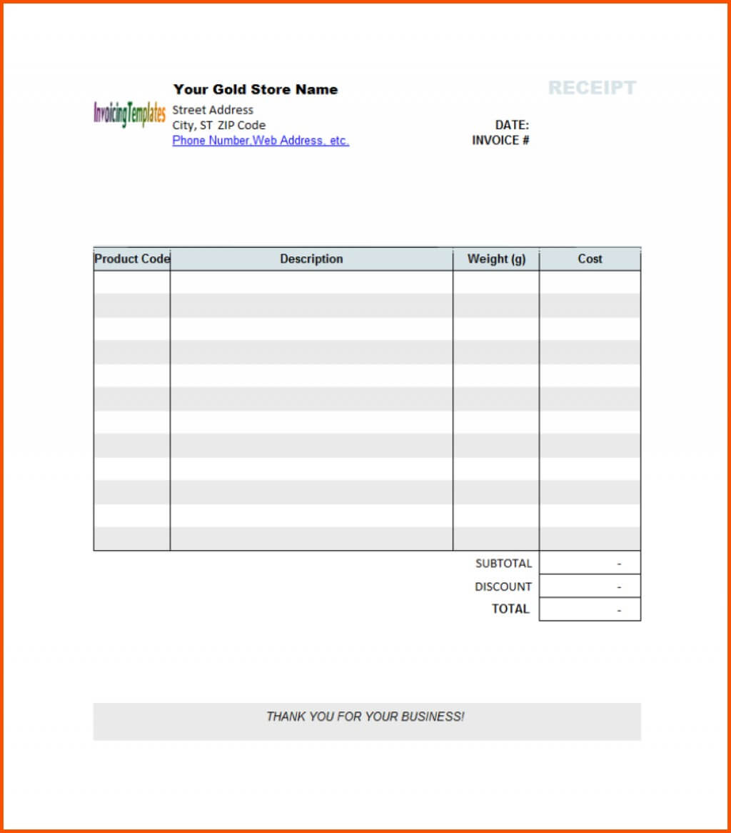 Editable Blank Invoice Template Free Printable Receipt Within Free Printable Invoice Template Microsoft Word