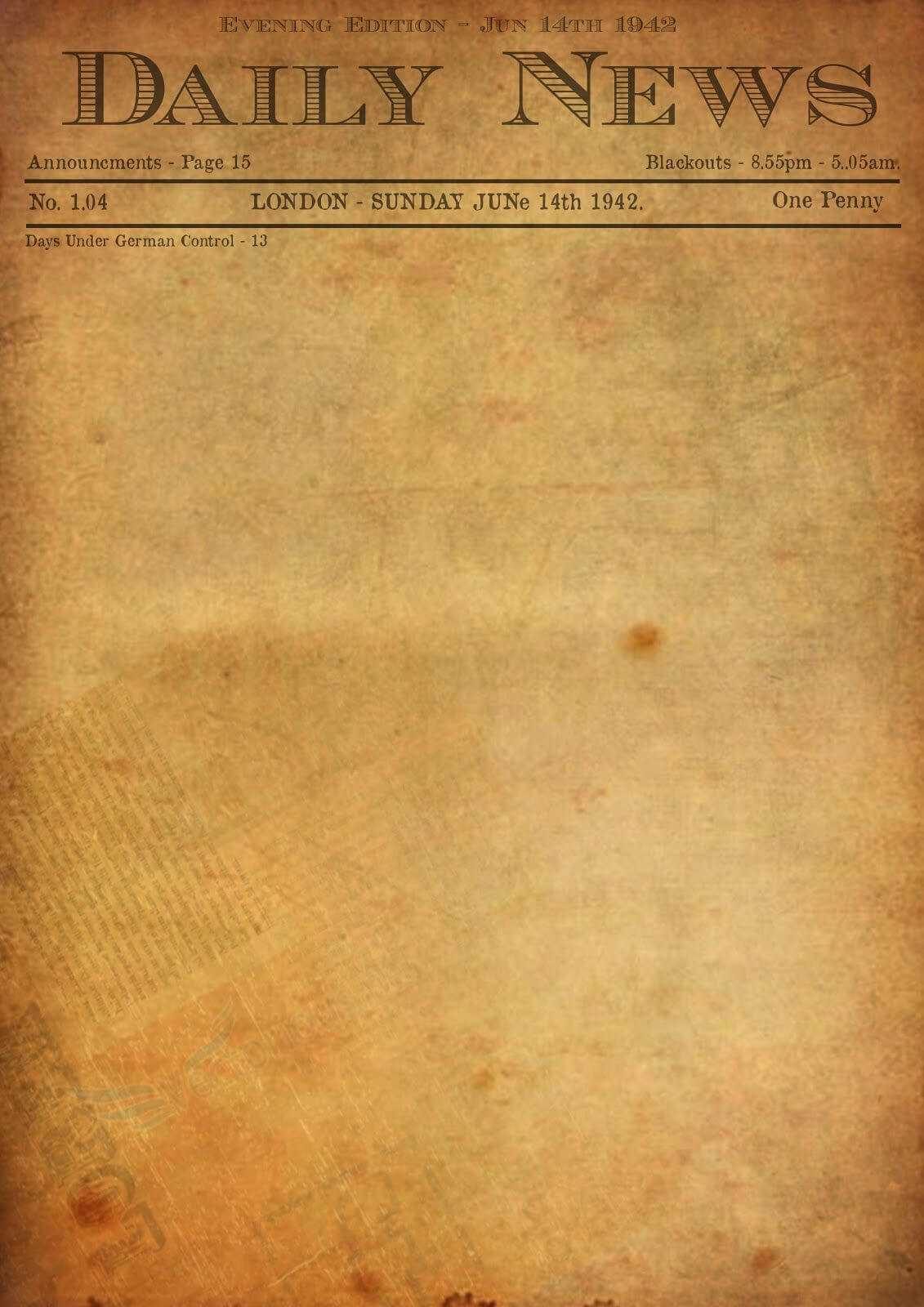 Editable Old Newspaper Template – Hizir.kaptanband.co Pertaining To Old Newspaper Template Word Free