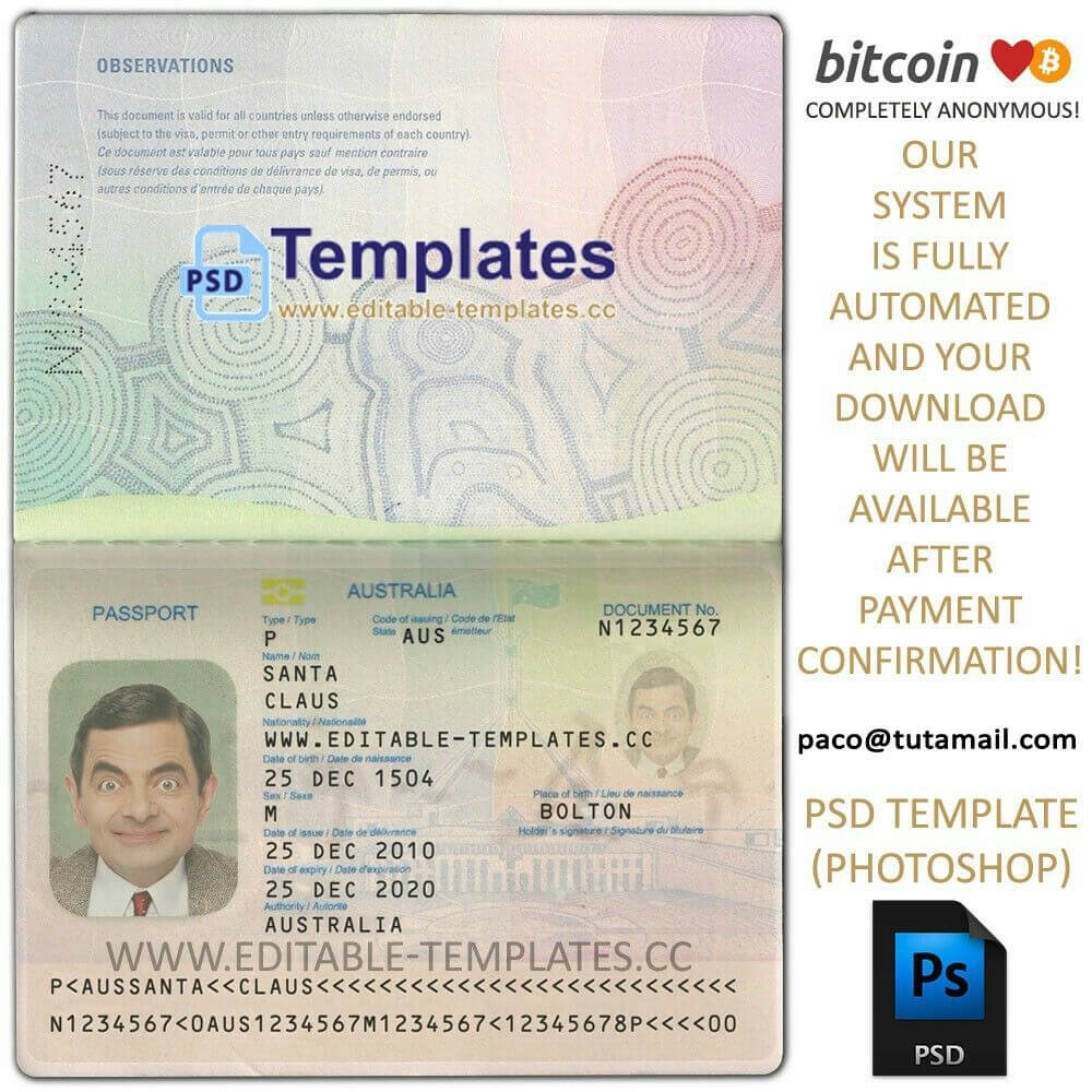 Editable Passport Templates | Passport Template In 2019 With Florida Id Card Template