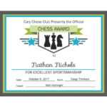 Editable Pdf Sports Game Team Chess Certificate Award Regarding Hockey Certificate Templates