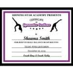 Editable Pdf Sports Team Gymnastics Certificate Award Template In 10 Colors  Letter Size Instant Download Pdf & Blank Jpg Sc 002 Gymnastics Intended For Gymnastics Certificate Template