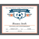 Editable Pdf Sports Team Soccer Certificate Award Template In Athletic Certificate Template