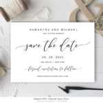 Editable Save The Date Card, Wedding Save The Date Template, Rustic Save  The Date Printable, Calligraphy Save The Date Instant Download Sd4 Within Save The Date Powerpoint Template