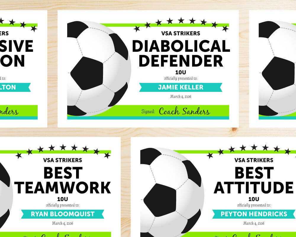 Editable Soccer Award Certificates – Instant Download Within Soccer Award Certificate Templates Free