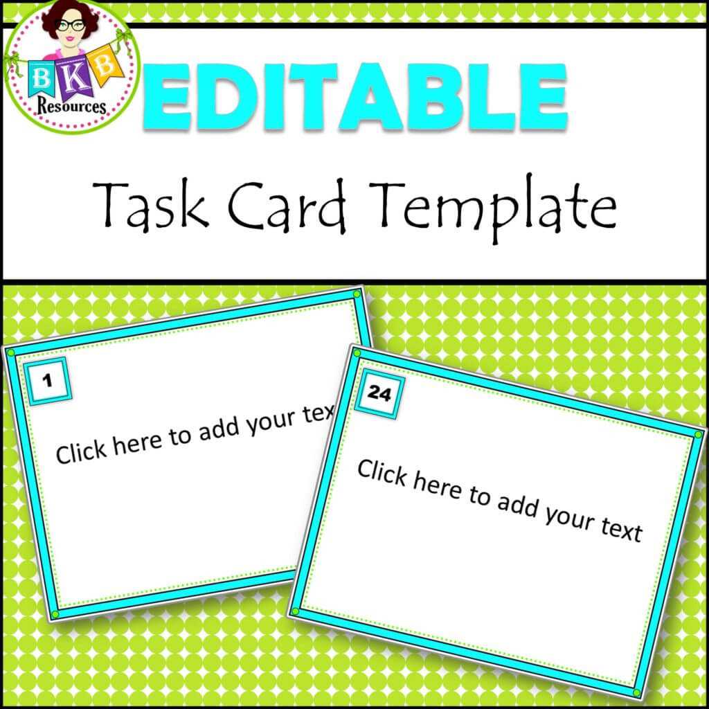 Editable Task Card Templates - Bkb Resources for Task Card Template