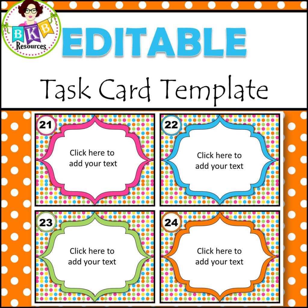 Editable Task Card Templates - Bkb Resources with regard to Task Cards Template