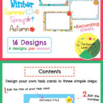 Editable Task Card Templates Seasonal Themed | My Products With Regard To Task Card Template