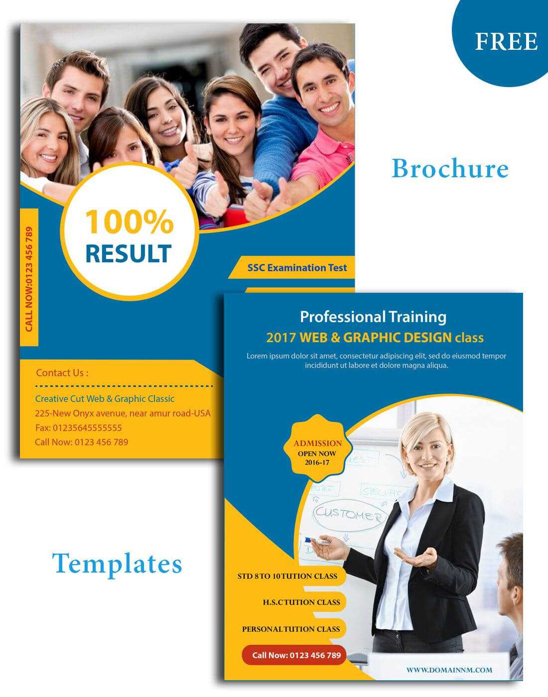 Education Psd Brochure Templates | Brochure Design In Brochure Design Templates For Education