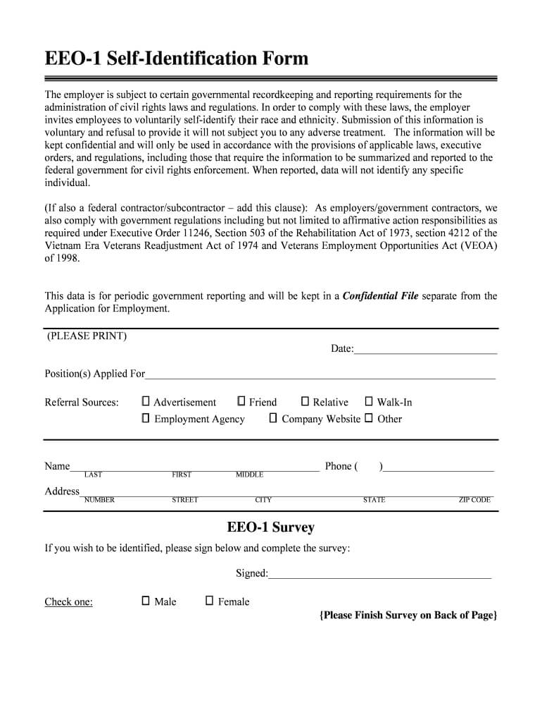 Eeo1 Form Editiable – Fill Online, Printable, Fillable Within Eeo 1 Report Template