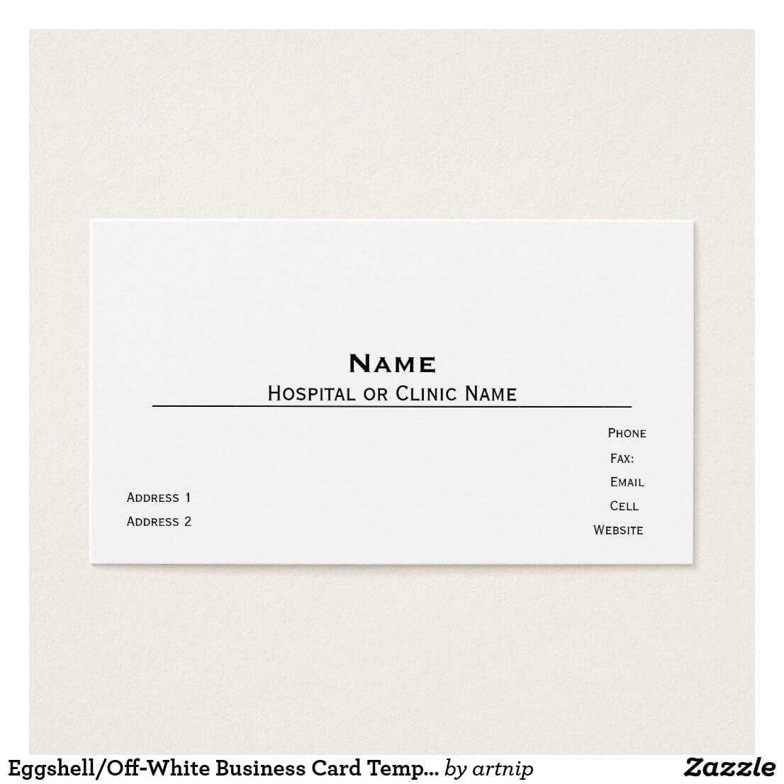 Eggshell/off White Business Card Template | Zazzle With Cards Against Humanity Template