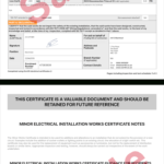 Electrical Certificate - Example Minor Works Certificate for Electrical Minor Works Certificate Template