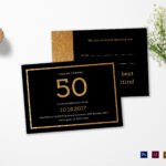 Elegant Black And Gold 50Th Birthday Invitation Template For Birthday Card Template Indesign