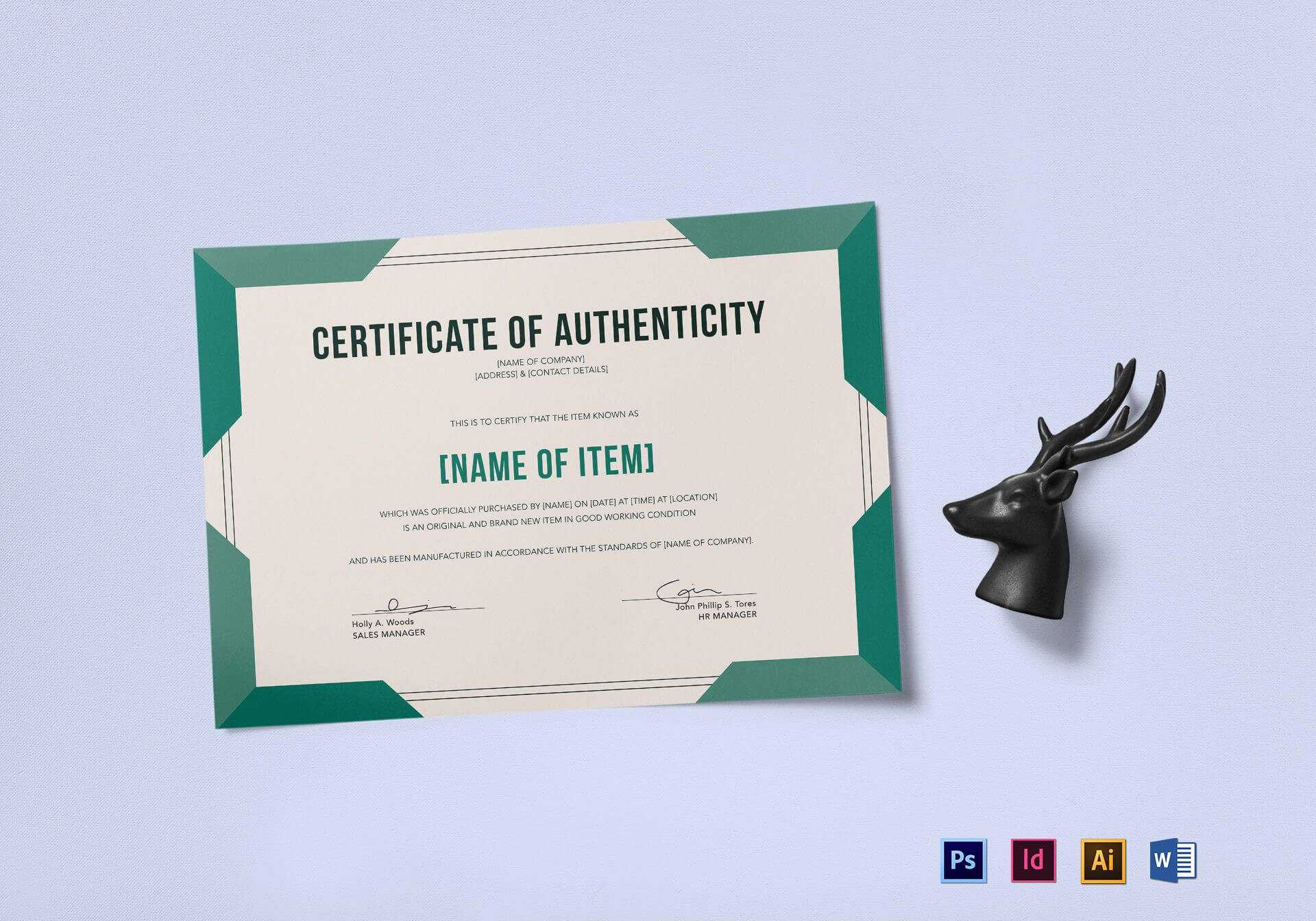 Elegant Certificate Of Authenticity Template In Sales Certificate Template