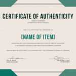 Elegant Certificate Of Authenticity Template Throughout Certificate Of Authenticity Template