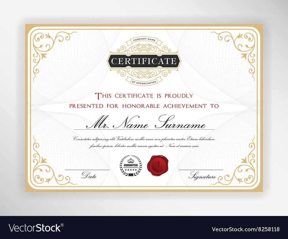 Elegant Certificate Template Design With Regard To Elegant Certificate Templates Free