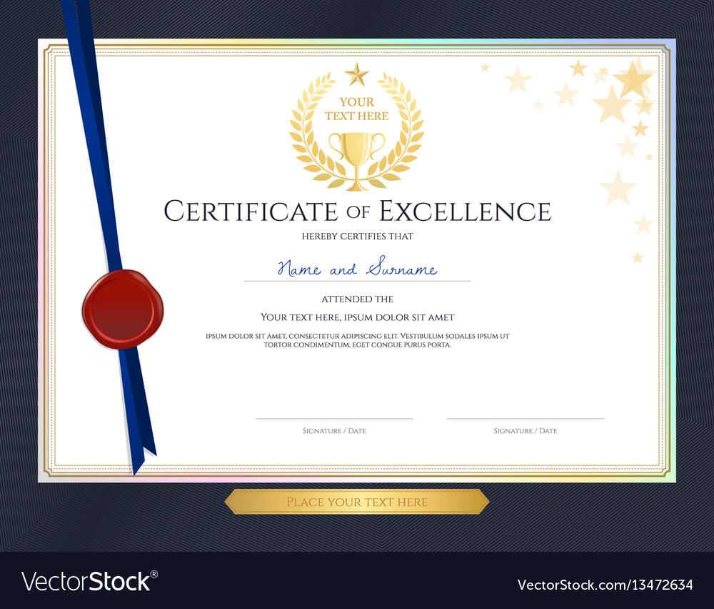 Elegant Certificate Template For Excellence Throughout Elegant Certificate Templates Free