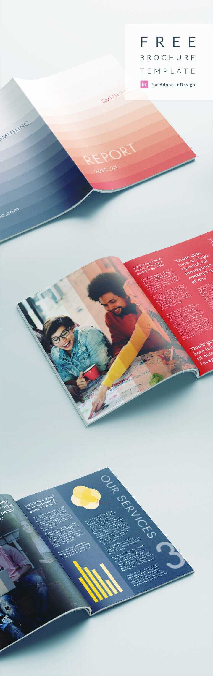 Elegant Corporate Brochure Or Report Indesign Template Regarding Free Annual Report Template Indesign