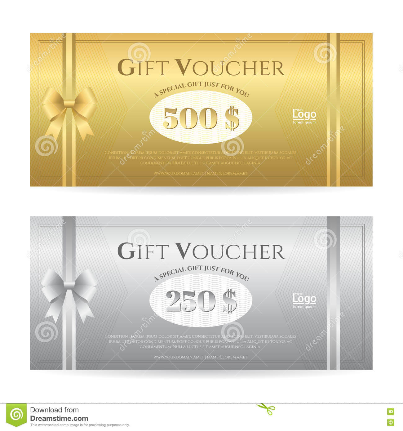 Elegant Gift Card Or Gift Voucher Template With Shiny Gold With Elegant Gift Certificate Template
