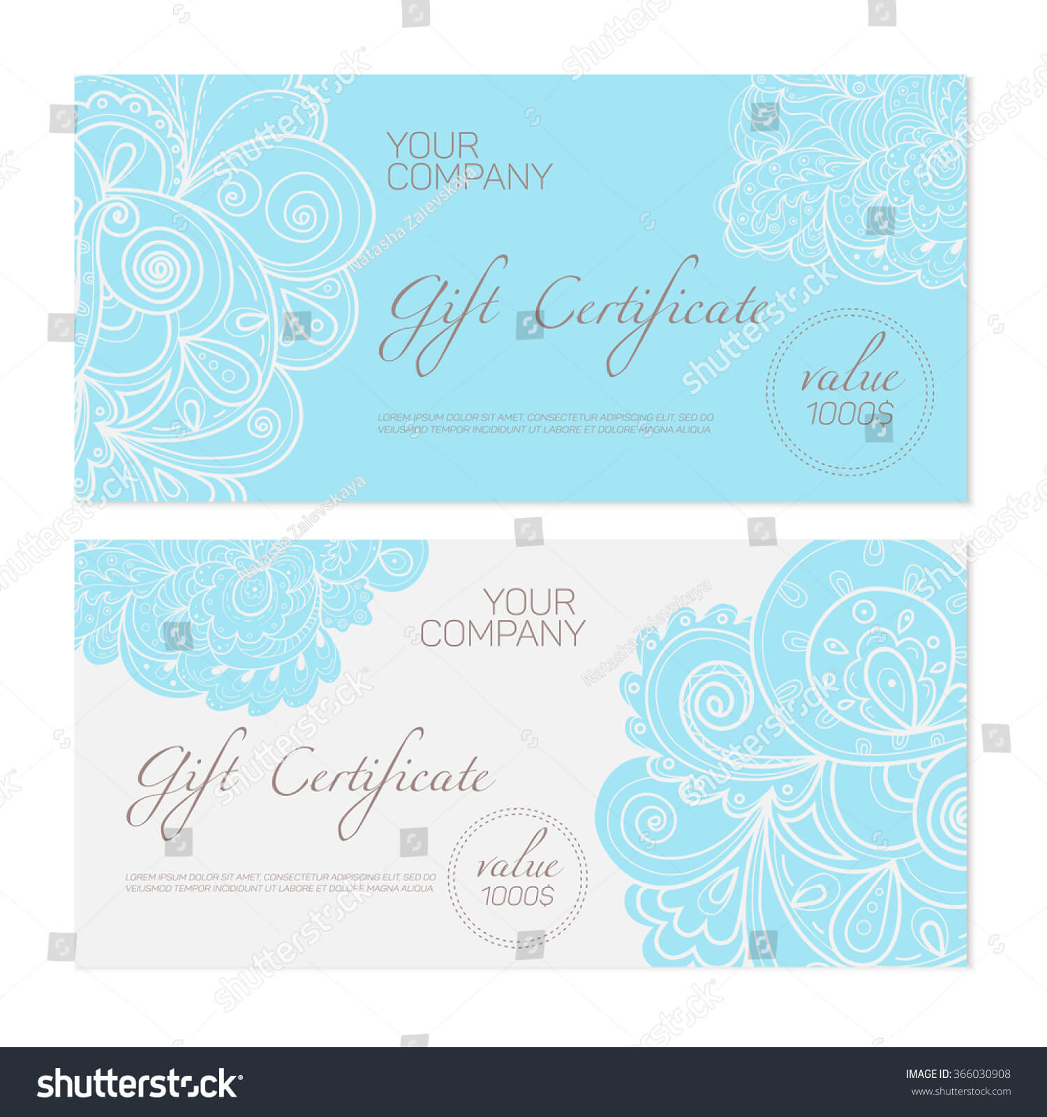 Elegant Gift Certificate Template Abstract Ornamental Stock In Elegant Gift Certificate Template
