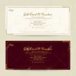 Elegant Gift Voucher Or Gift Card Template With Gold Border Throughout Elegant Gift Certificate Template