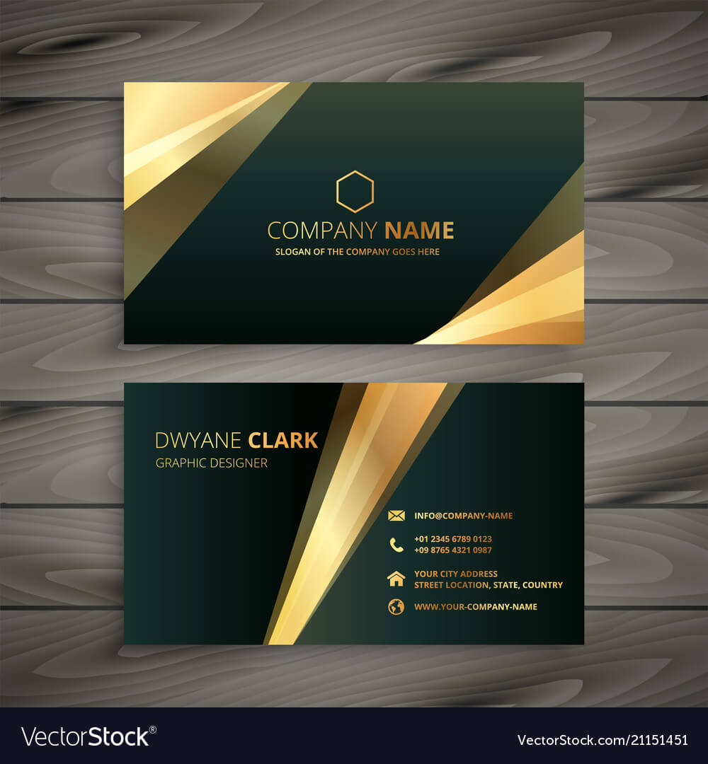 Elegant Premium Golden Business Card Template For Buisness Card Template