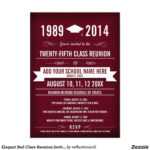 Elegant Red Class Reunion Invitations | Zazzle | Class In Reunion Invitation Card Templates