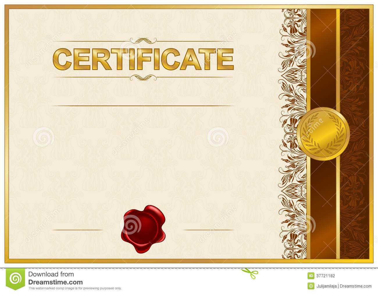 Elegant Template Of Certificate, Diploma Stock Illustration Inside Elegant Certificate Templates Free