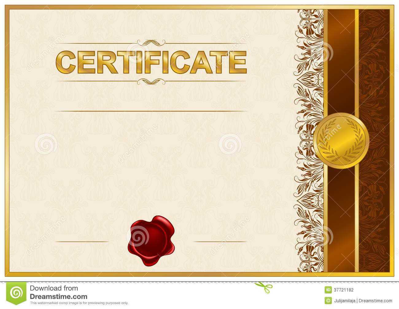 Elegant Template Of Certificate, Diploma Stock Illustration Inside Elegant Certificate Templates Free