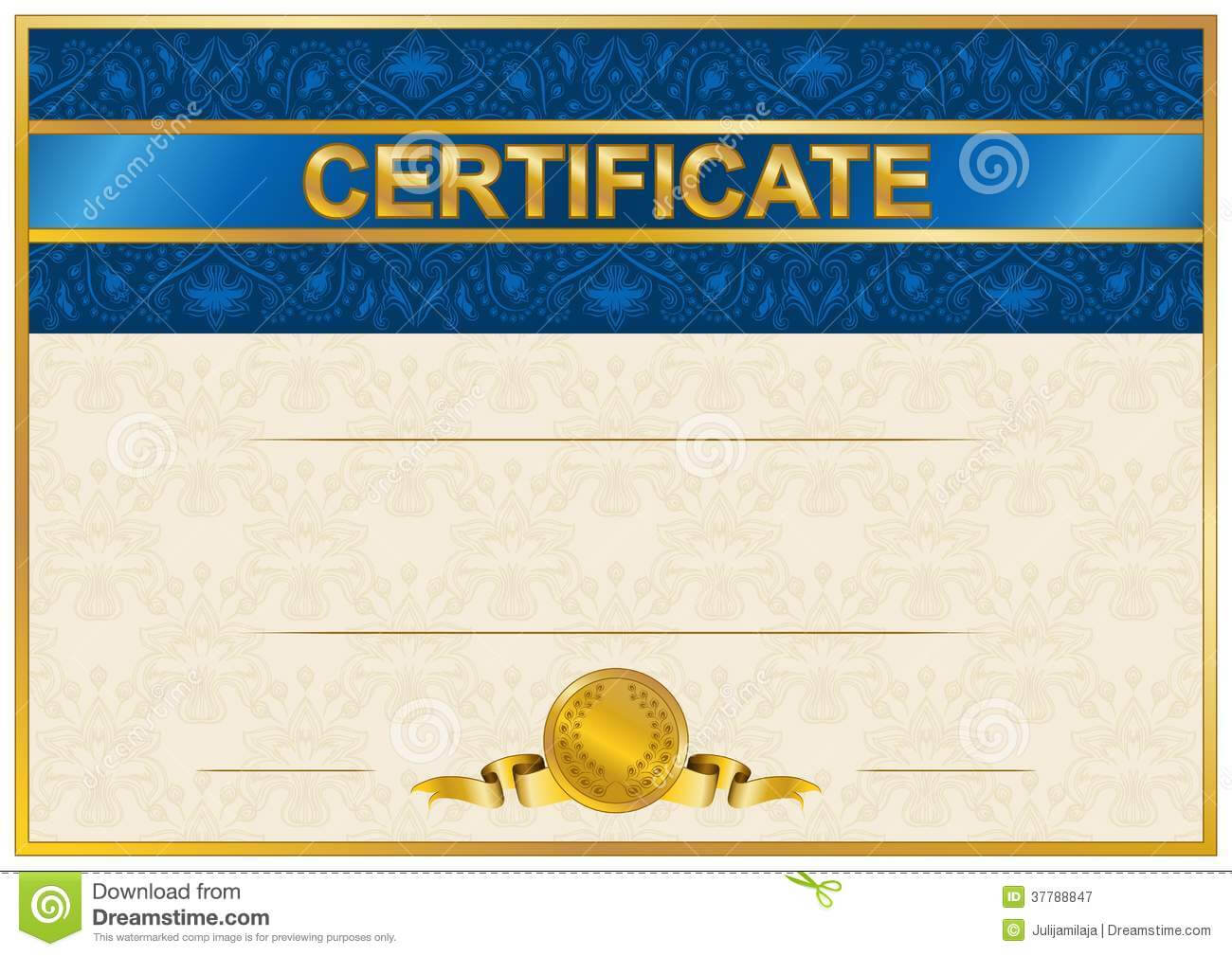 Elegant Template Of Certificate, Diploma Stock Vector Within Elegant Certificate Templates Free