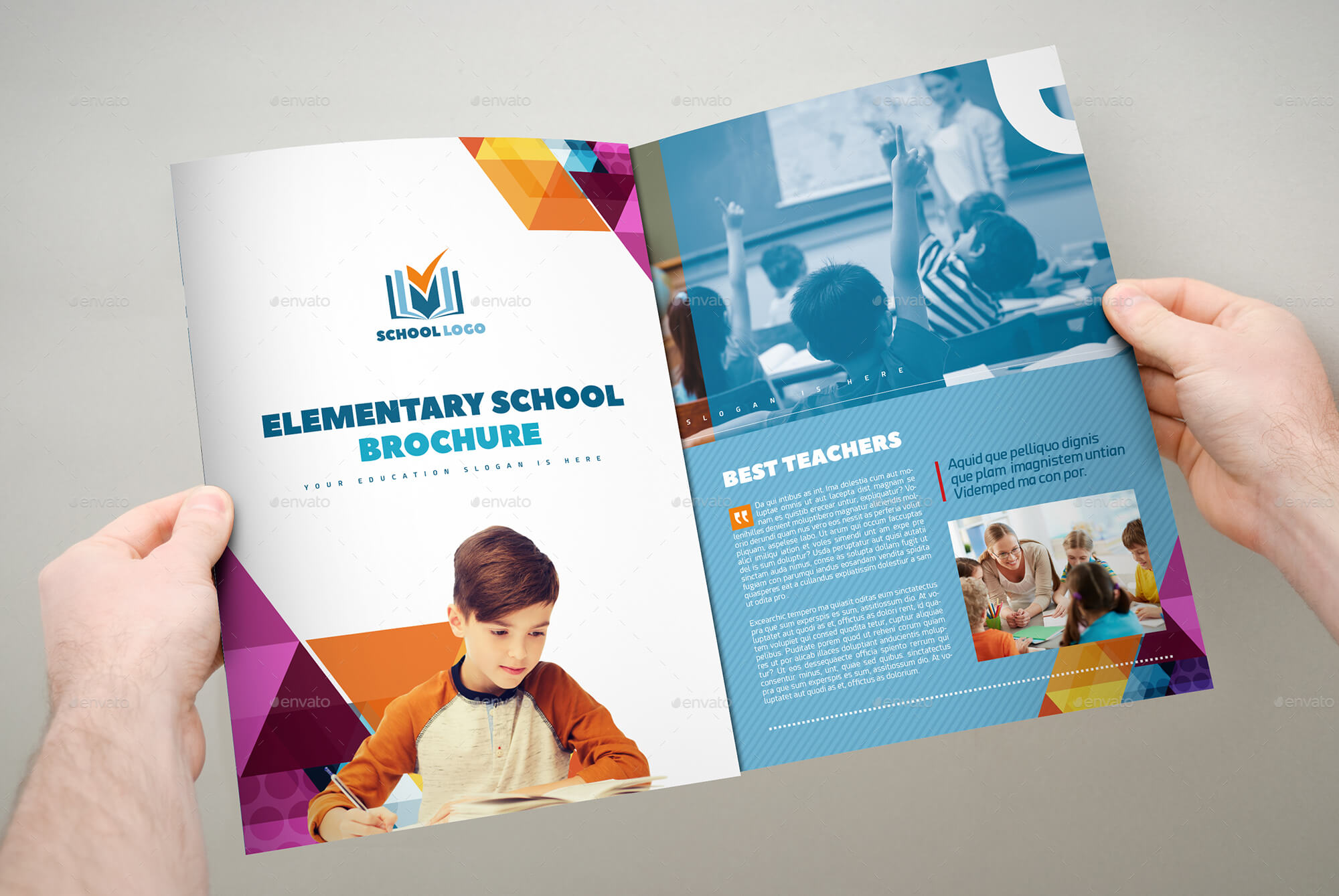 Elementary School Brochure Template 3Xa4 Trifold With Regard To Tri Fold School Brochure Template