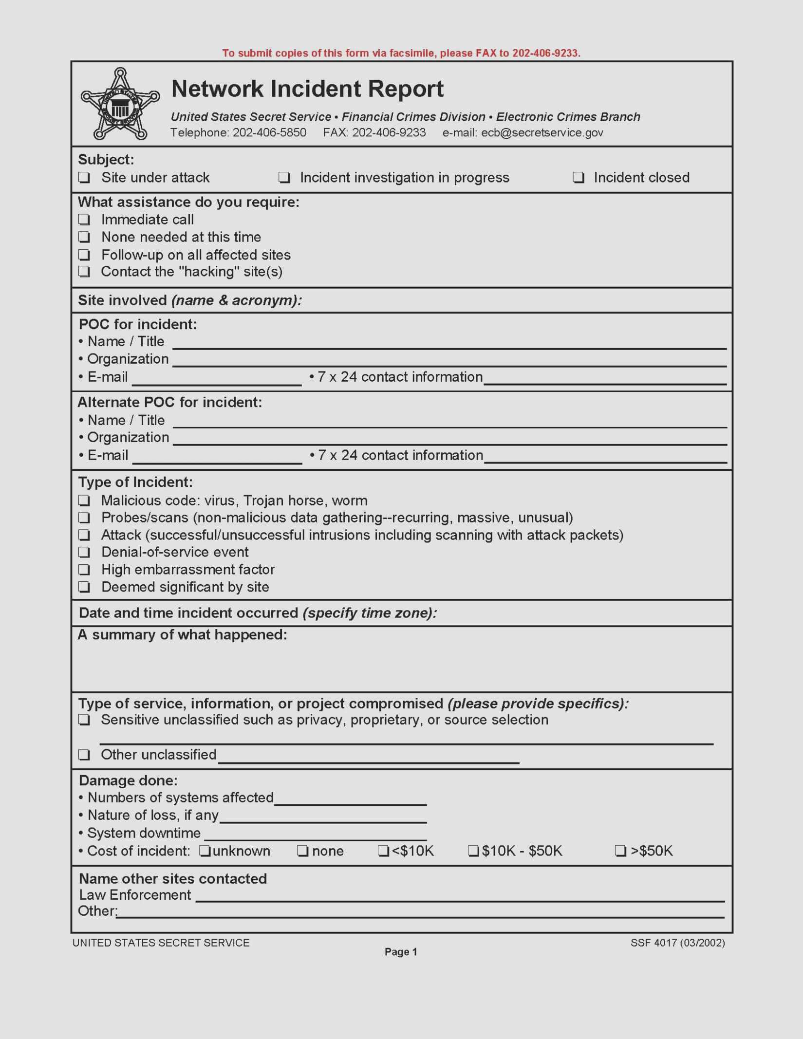 Eliminate Your Fears And Doubts About Incident Report Form Within Generic Incident Report Template