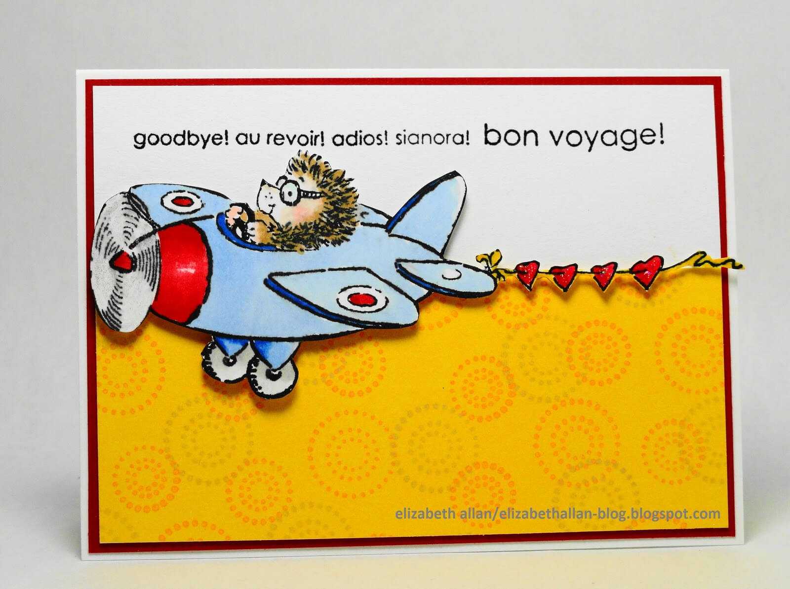 Elizabeth Allan's Art Studio: Bon Voyage! Intended For Bon Voyage Card Template