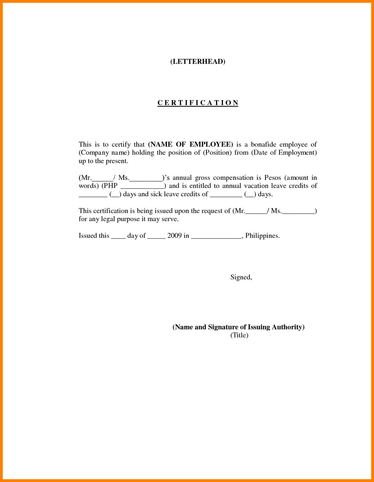 Employee Certificate Template Word | Certificatetemplateword Throughout Good Job Certificate Template