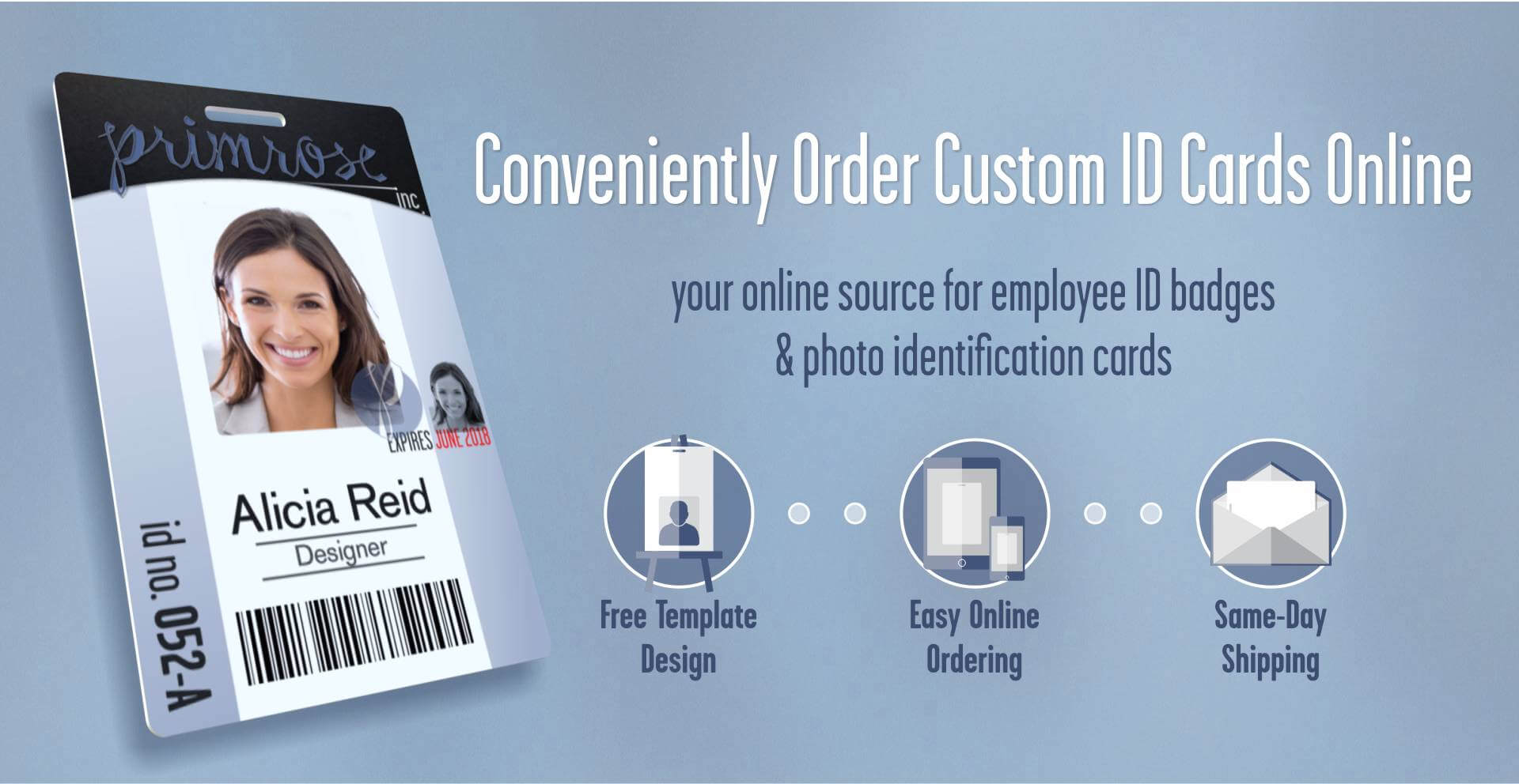 Employee Id Badges & Cards Ordered Online With Free Design Pertaining To Photographer Id Card Template