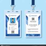 Employee Id Card Design Template | Blue Employee Id Card Within Company Id Card Design Template